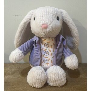 Fengtuo Easter Basket Bunny Rabbit Stuffed Plush 12" Carrot Print Purple Jacket